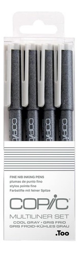 Marcadores Multiliner Tinta Gris Pigmentada, Juego De 4...