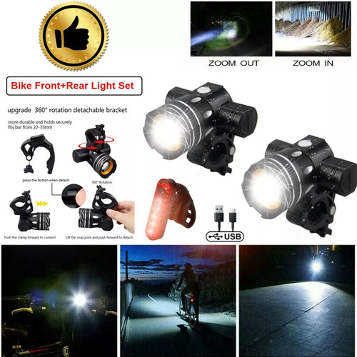 ** Lámpara Led Recargable 6000 Lm Impermeable For Bicicleta