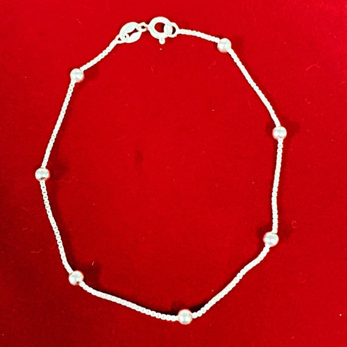 Conjunto Pulseira Colar Prata 925 Kit Bolinhas Legítimas Elo Cor Prata 925 Legítima Diâmetro 45 cm