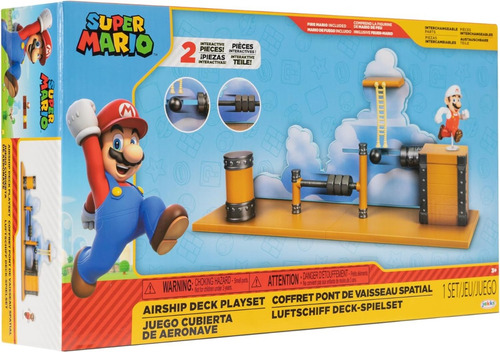 Juego De Super Mario Bros Cubierta De Aeronave Jakks Color Gris Oscuro