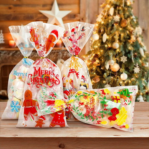 100 Pcs Bolsas De Dulces Bolsas Celofán Para Chuches