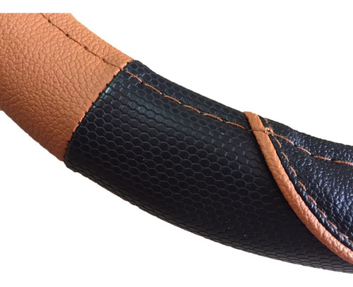 Imagen 2 de 5 de Funda Cubre Volante Simil Cuero Naranja Modelo Milo