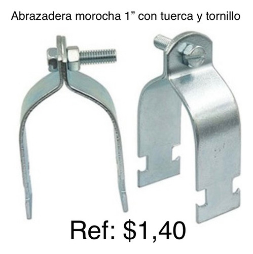 Abrazadera Morocha Emt 1 Galvanizada Con Tuerca Y Tornillo