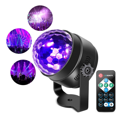 Lunsy Luz Negra De 6 W, Bola De Discoteca Uv, Luz Led, Activ