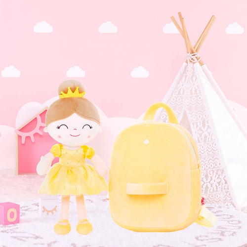 Boneca E Mochila Gloveleya By Metoo Original Princesa Bela