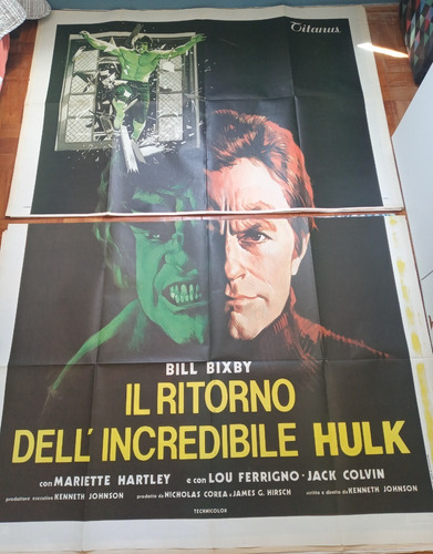 Hulk Il Ritorno Bill Bixby Poster Original De Cinema Cartaz