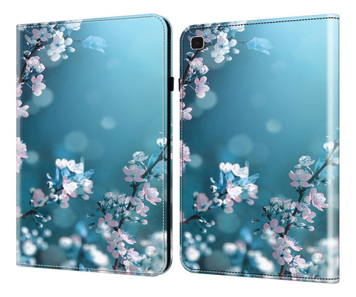 Funda De Piel Pintada De Ciruela Para Samsung Galaxy Tab A7