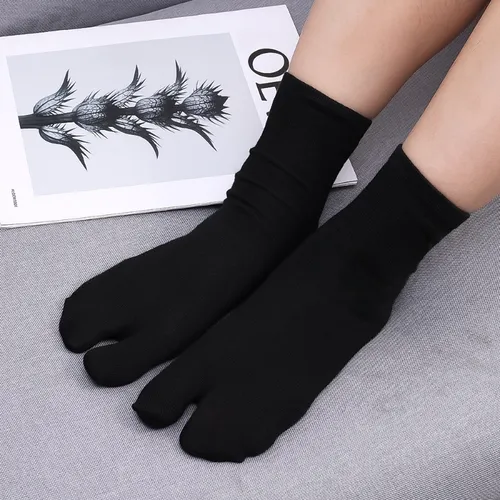 2 Pares De Calcetines Unisex Con Punta Tabi Para Kimono Y Sa