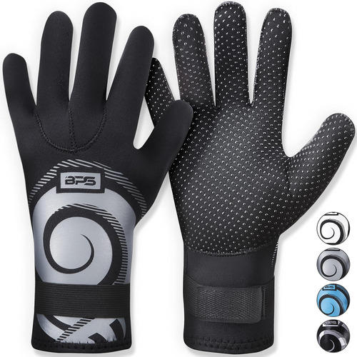 Water Gloves, 3mm & 5mm Neoprene Five Finger Wetsuit Gloves 