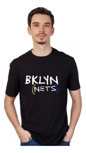 Remera Brooklyn Nets - Cuello Redondo - Nba Unisex