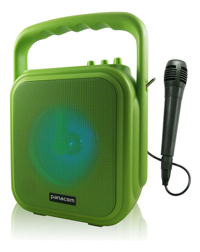 Parlante Portátil Con Microfono Panacom Sp3048 Bluetooth Rec Color Verde