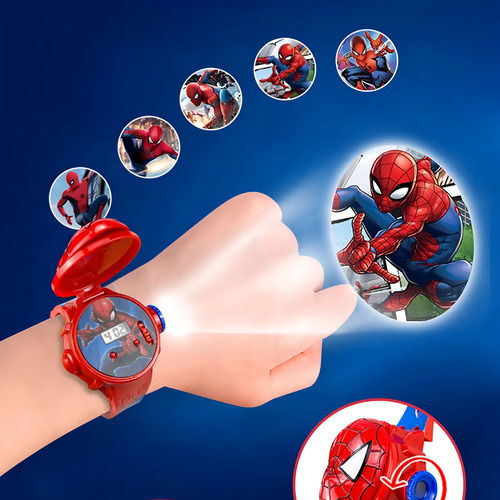 Relógio Infantil Projetor De Imagens Homem Aranha