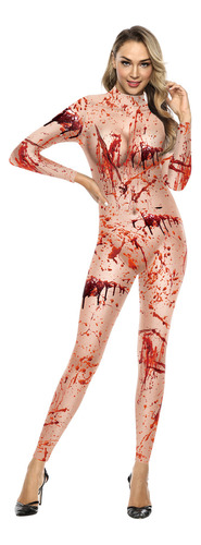 Mono De Enfermera Con Cicatriz De Sangre Aterradora Para Mujer, Trajes Zentai De Halloween