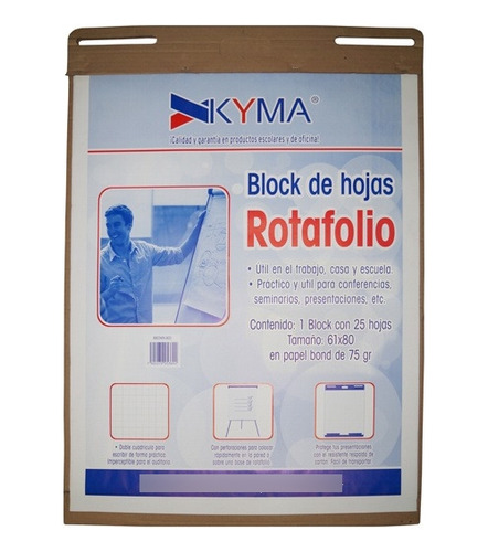 Block Para Rotafolio 25 Hojas Cuadro Chico 61x80 Cm 75 Gr