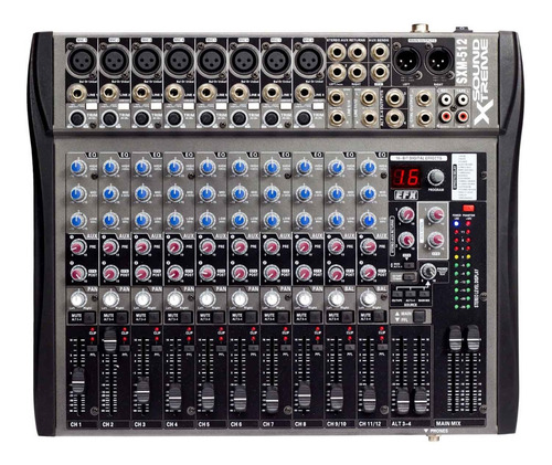 Consola Mixer 12 Canales Con Ecco 16 Efec Mic Auric Dancis