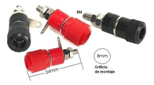 Terminal Hembra Chasis Para Ficha Banána Lote X2  Gran Calid