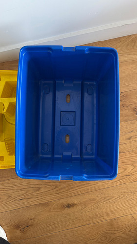Caja Organiz. Plást. Guarda Juguetes. Tapa Símil Pista Autos Azul (Usado)