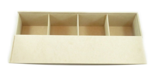 Caja De Mdf (madera) Para 4 Tazas C/tapa Deslizable