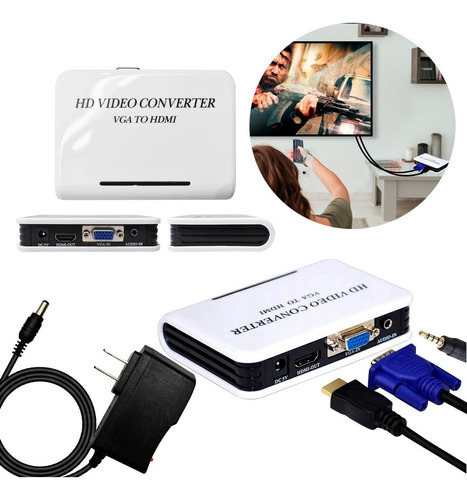 Vga A Hdmi Adaptadores Convertidor Conector Vga A Hdmi 1080p