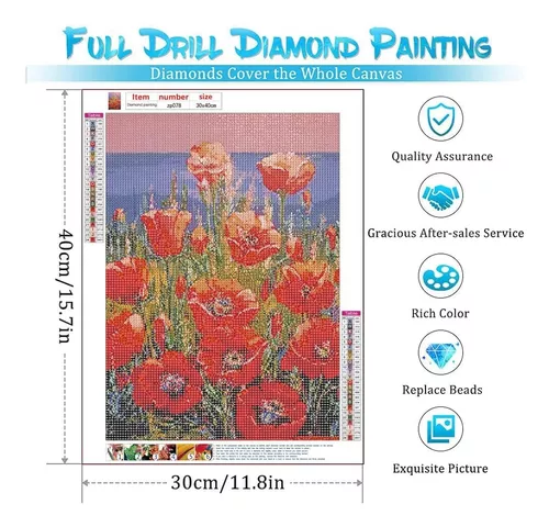 Kit Diamond Painting Pintura Diamantes 5d Flores