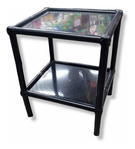 Organizador Mueble Mesa 2 Estantes 40 Cm Alto Negro