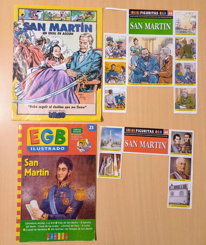 Lote De Figuritas Y Suplemento Genios Y Anteojito San Martin (Usado)