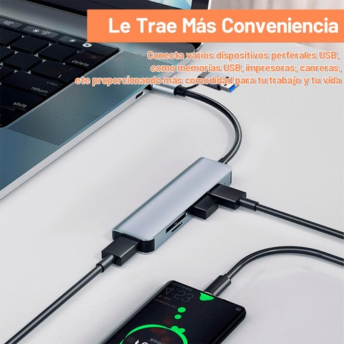 Adaptador Usb C Hub Tipo C Multipuerto 5 En 1