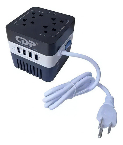 Estabilizador De Corriente Cdp Compacto Box 4 Salidas 4 Usb