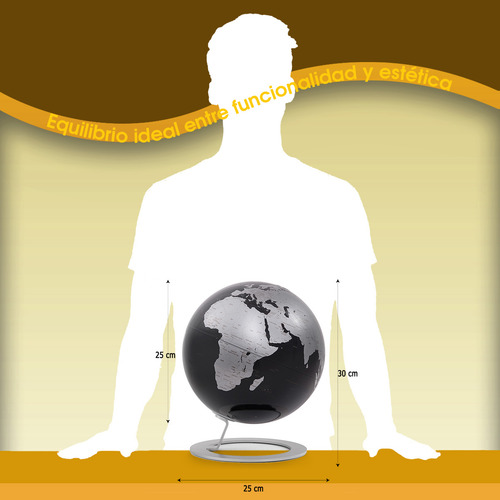 Atmosphere Iglobe Black globo terráqueo en español 25cm base de acero