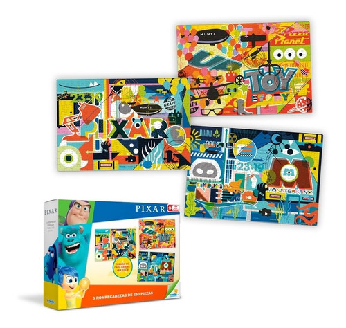 Set 3 Puzzles 250 Piezas Ronda Disney Pixar Toy Story