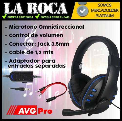 Auricular Gamer Microfono Gaming Xbox Pc Ps4 Youtuber