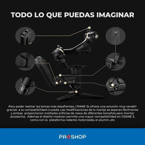 Imagen 5 de 10 de Gimbal Estabilizador Zhiyun Crane 3s Camaras 3-axis!!