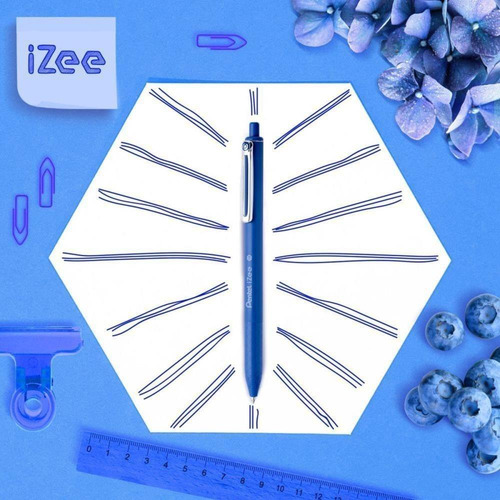 Caneta Esferografica Izee 1.0mm Pt/vm/az Pentel Bl.c/03