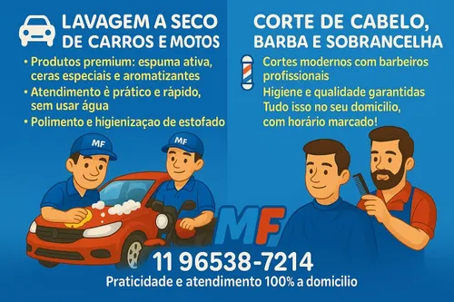 Mf Corte De Cabelo E Lavagem A Seco De Veiculos A Domicílio