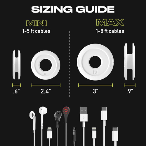 Enrollador Lateral Mini/max Para Auriculares Y Cables