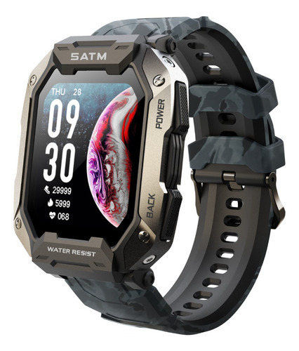 Reloj Smartwatch C20 Plus Tank Hombre Camu Negro Sumergible