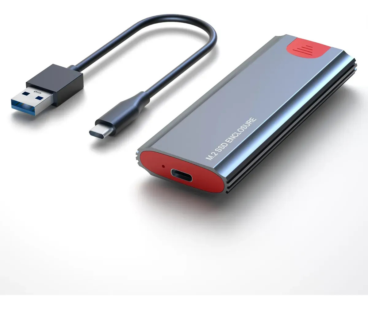 Case Para SSD M.2 NVMe Externo USB-C 3.1 Adaptador M-Key, Compatível 2230 2242 2260 2280, Carcaça Alumínio, Velocidade 10Gbps, Suporta Até 8TB, Instalação Sem Ferramentas