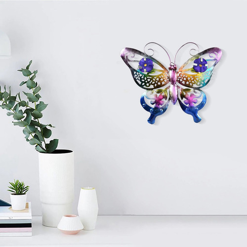 2 Unidades/set Metal Mariposa Pared Arte Valla Escultura