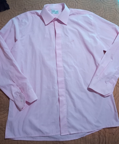 Camisa Hombre M/l Gastón Rosa Talle 42