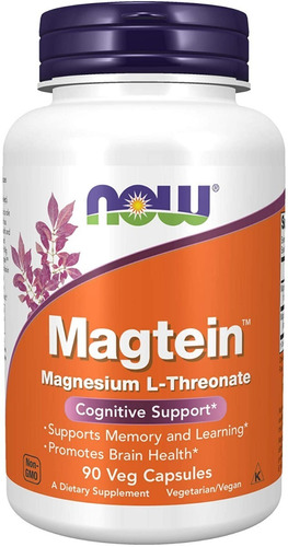 Magnesio L-treonato Apoyo Cognitivo Now 90 Capsulas