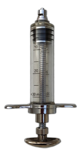 Imagen 1 de 3 de Jeringa Reusable Metálica De 30ml Con Dosificador