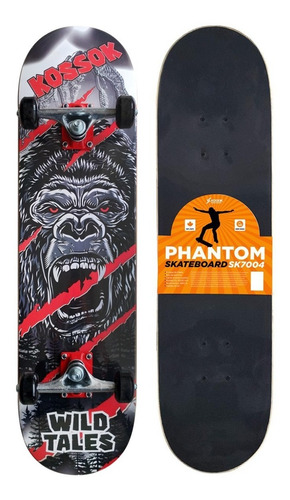 Skate Patineta Kossok Phantom Maple 9 Capas Truck Aluminio 