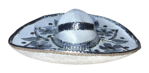 Sombrero Charro 20cm Adorno Blanco Fiesta Mexicana