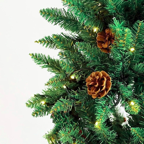 Árvore De Natal Canadense Pinha E Led 1,20m C/300 Galhos