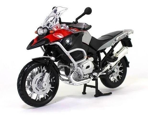 Moto Bmw R 1200 Gs A Escala 1:12 Color Negro