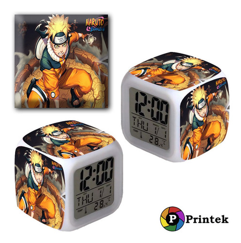 Reloj Despertador Iluminado Naruto - Varios Diseños 