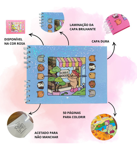 Libro Para Colorear Bobbie Goods De Tapa Dura, 50 Hojas