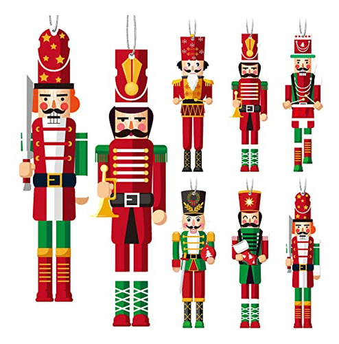 48 Pcs Christmas Nutcrackers Decorations Wooden Nutcrac...