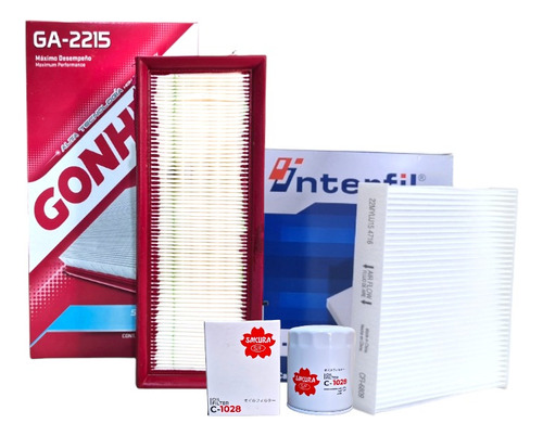 Kit Filtros Para Fiat Uno 1.4 2013-2020 Aire Aceite & A/acon