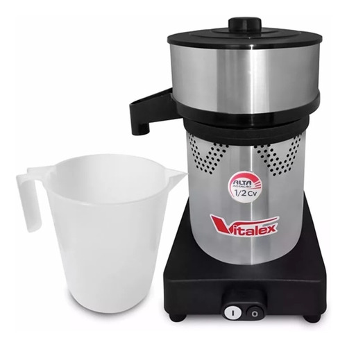 Espremedor elétrico Vitalex ESCV-I industrial 400W 60Hz aço inoxidável e preto 127V/220V